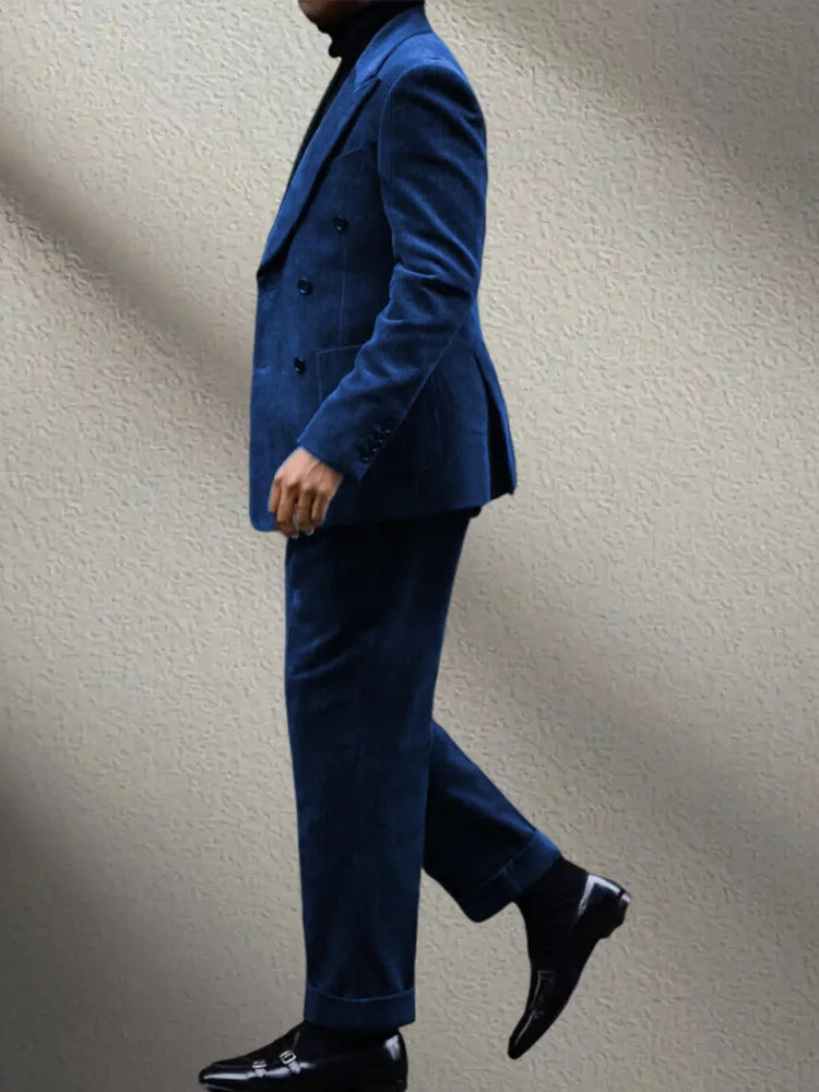 Men Corduroy 2-Piece Winter Suit