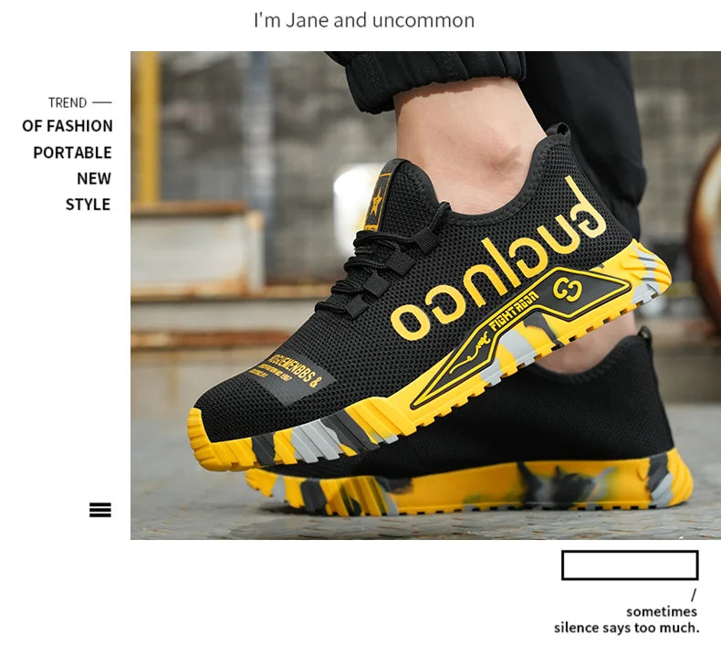 Women Safety Shoes Soft Sole Protective Sneakers