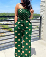 DotBella™ – Polka Dot Off Shoulder Jumpsuit (Playful, Retro & Summer-Ready)