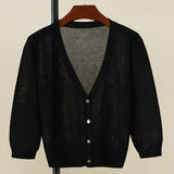 Women Crochet Long Sleeve Cardigan