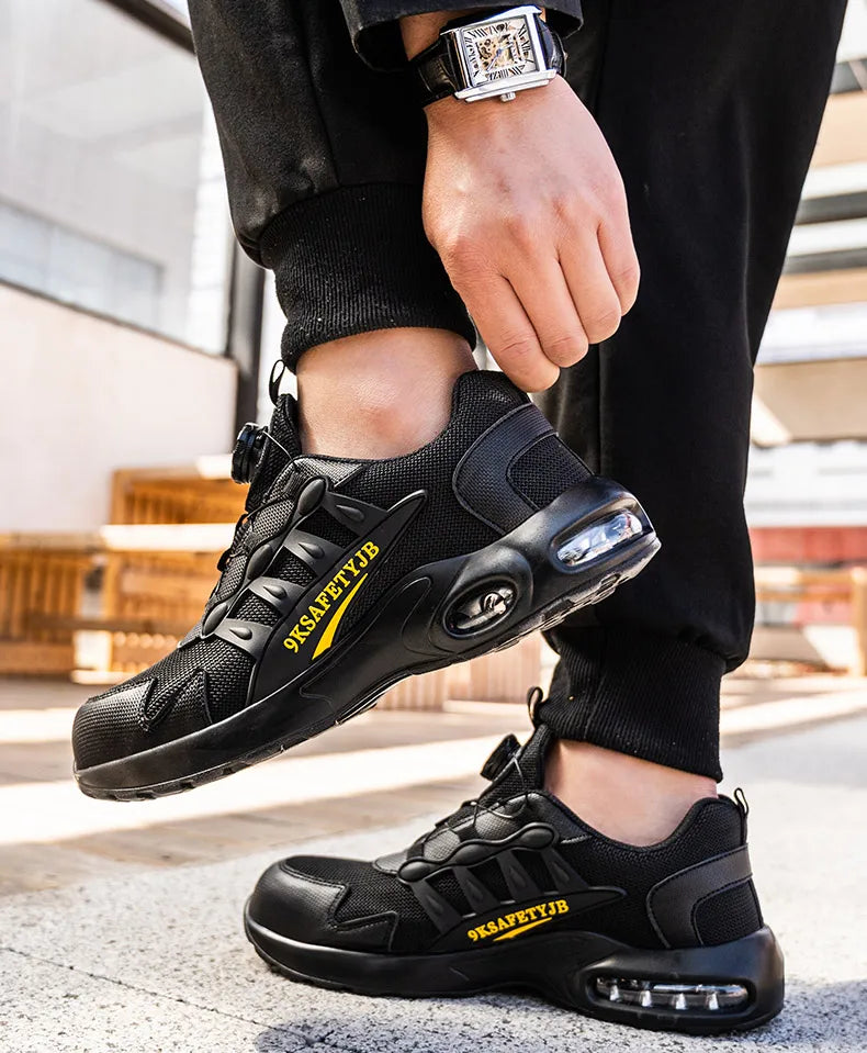Men Air Cushion Steel Toe Safety Sneakers