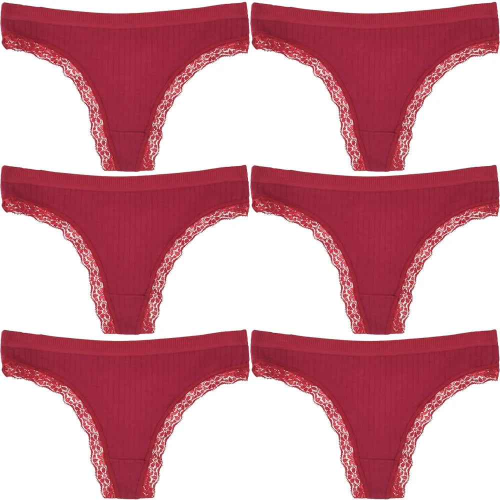 Women Mid-Rise Lace Thong