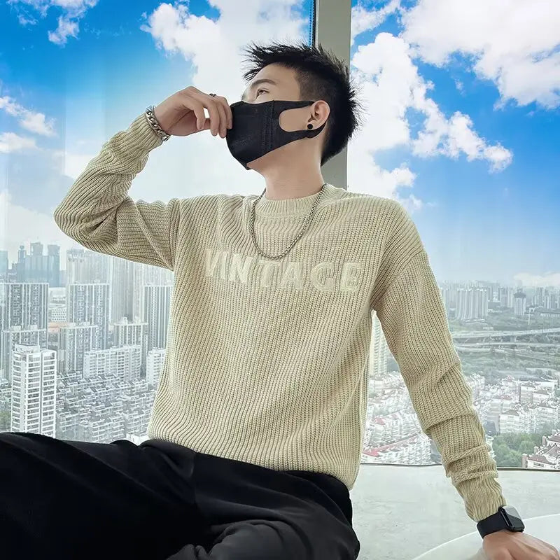 Men's Retro Thick Knit Sweater