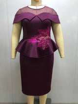 Women Mesh Patchwork Bodycon Dress