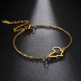 African map gold bracelet for women, stylish stainless steel jewelry for daily wear and gifting.