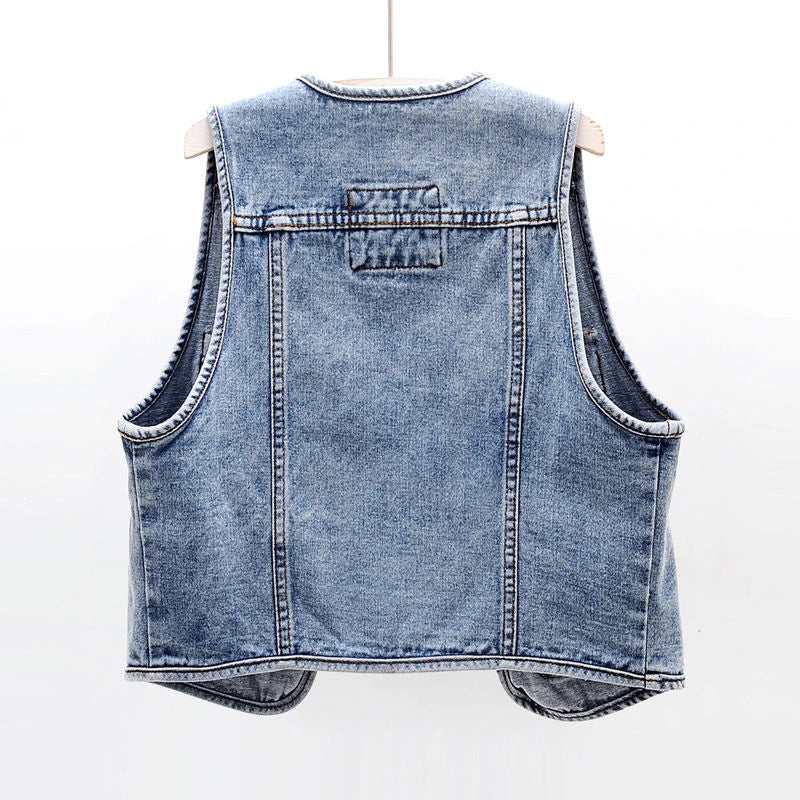 Women’s Jacquard Embroidery Short Denim Jacket