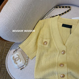 Women's Gold Button Ice Silk Cardigan