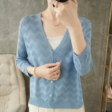 Women Knitted V-Neck Sun Protection Cardigan