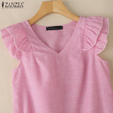 Women Striped Sleeveless V-Neck Top