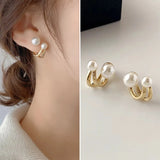 Women’s 14K Gold Zircon Pearl Earrings