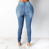Women Elastic Office Jeans
