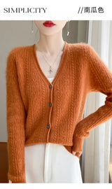 Women Merino Wool Cashmere Cardigan