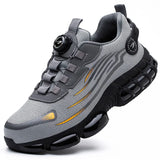 Men Rotating Button Steel Toe Safety Shoes