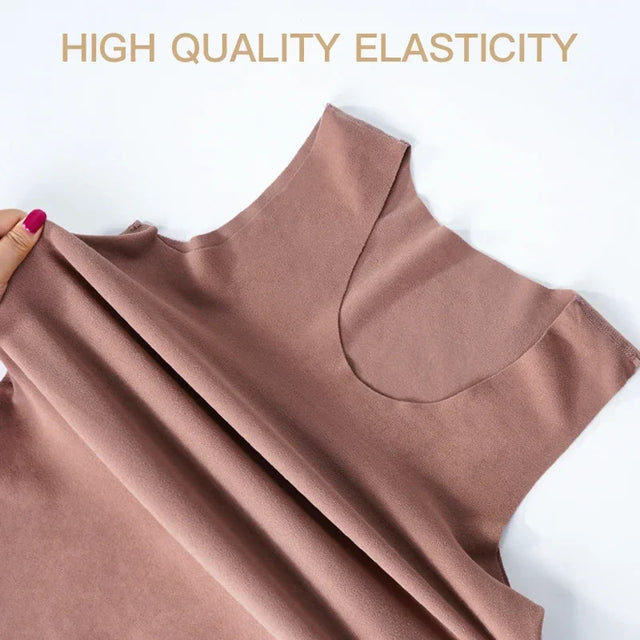 HeatHold™ Thermal Slim Inner Vest showcasing high-quality elasticity in a soft, sleeveless design for women.