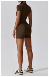 Women Summer Zipper Yoga Jumpsuit