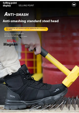 Women Safety Shoes Rotating Button Work Sneakers