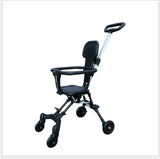 Light foldable baby stroller with a sleek design, two-way seat, and compact fold for easy transport.