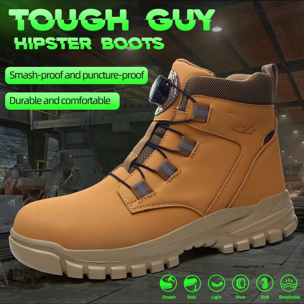 Men Waterproof Indestructible Safety Work Boots