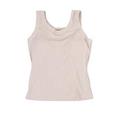 SlimCotz™ Padded Cotton Spaghetti Camisole in light beige, breathable summer vest for women, slim fit design.