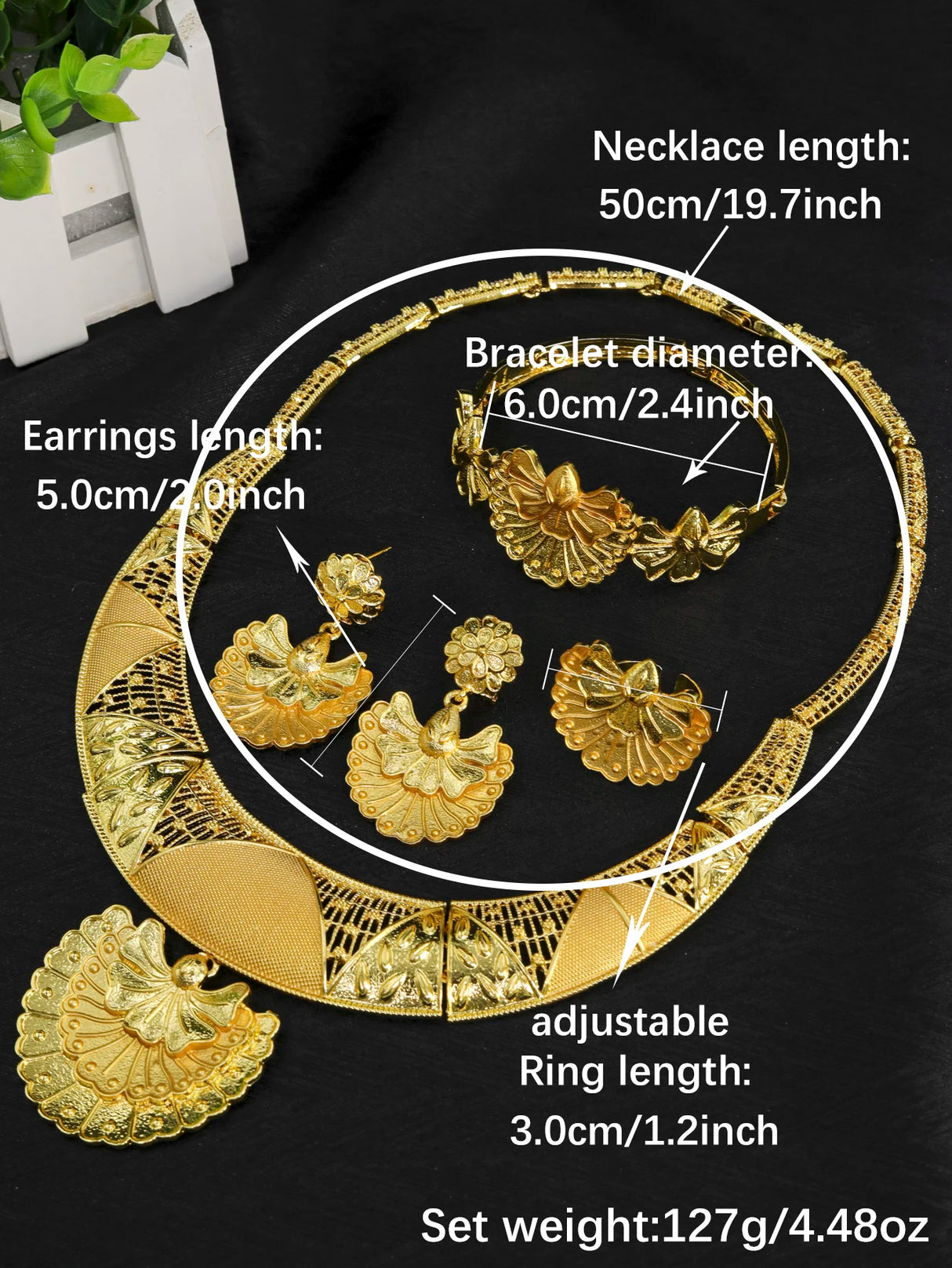 Dubai 24K Gold Plated Jewelry Set
