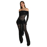 LaceReign™ – See-Through Party Jumpsuit (Seductive, Sheer & Chic)