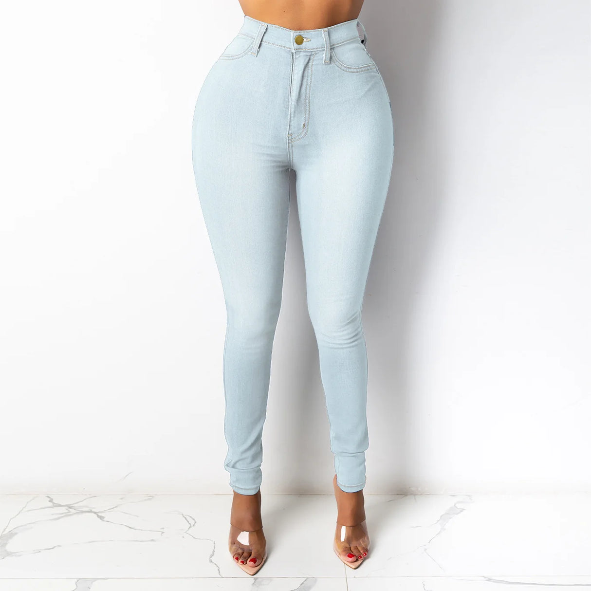 Women Elastic Office Jeans
