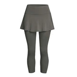 Women High Elastic 2-Piece Skirt Pants Set