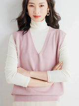 Women Loose V-Neck Knit Vest