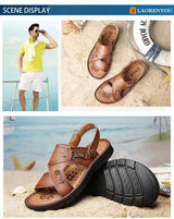 Men Leather Buckle Casual Sandals