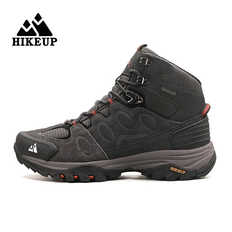 HIKEUP Men High Top Outdoor Hiking Boots