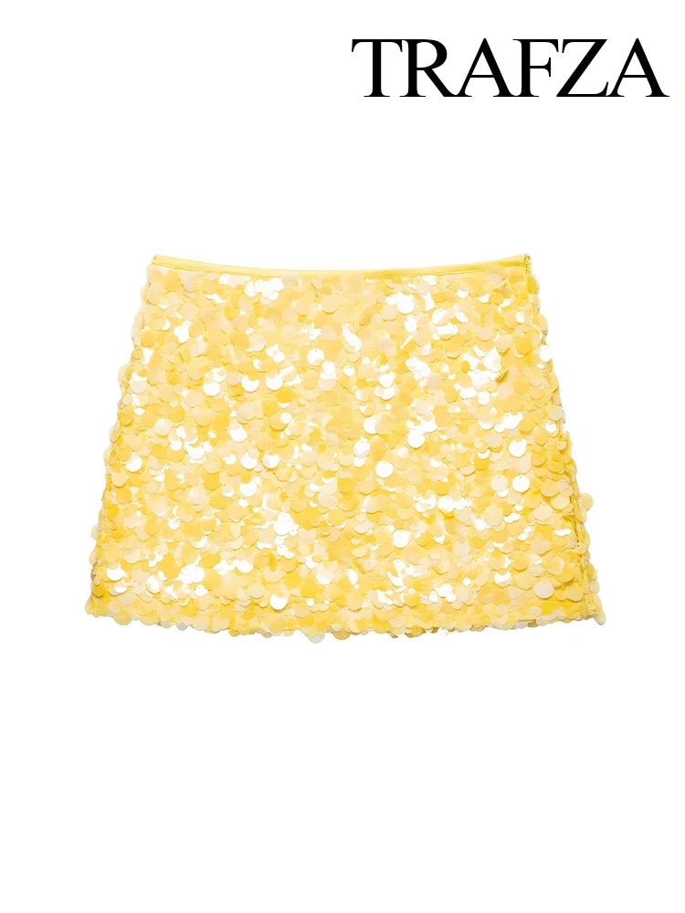 Women Sequin Mini Skirt 2025