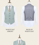 Men Slim Fit Green Summer Suit