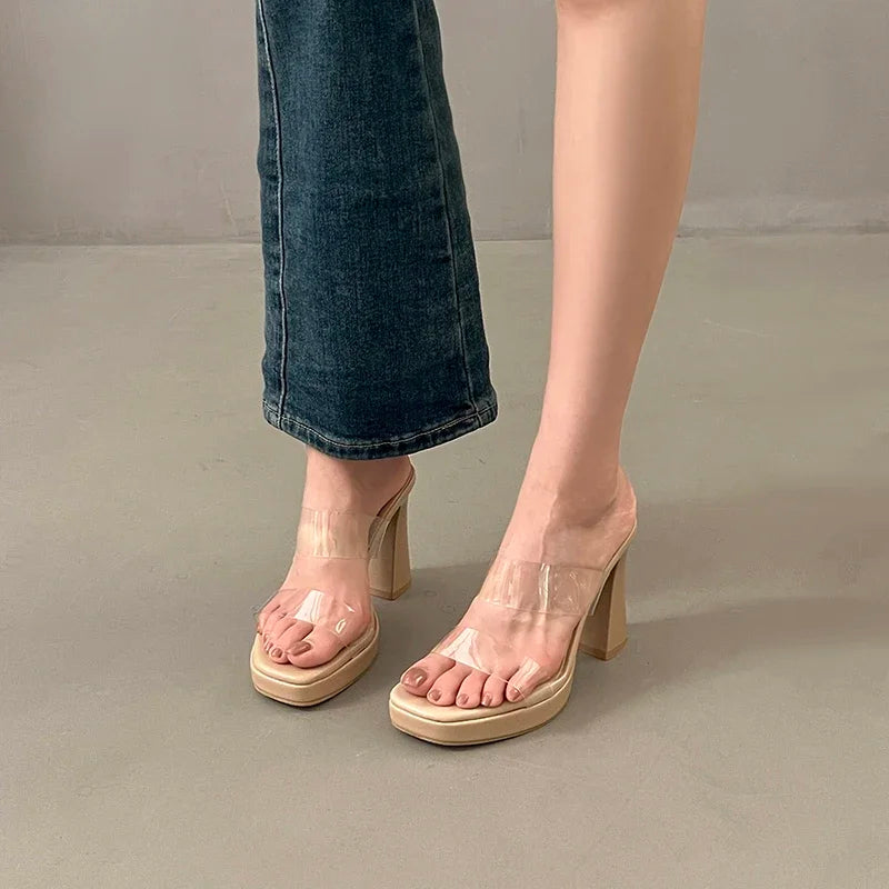Clear Open Toe Platform Mules – Summer 2025
