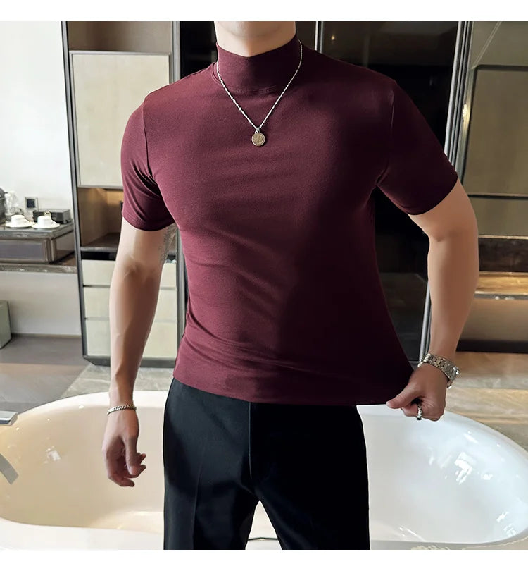 Men Korean Slim Fit Turtleneck Tee