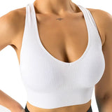 Women Ribbed Galaxy Seamless Sports Bra