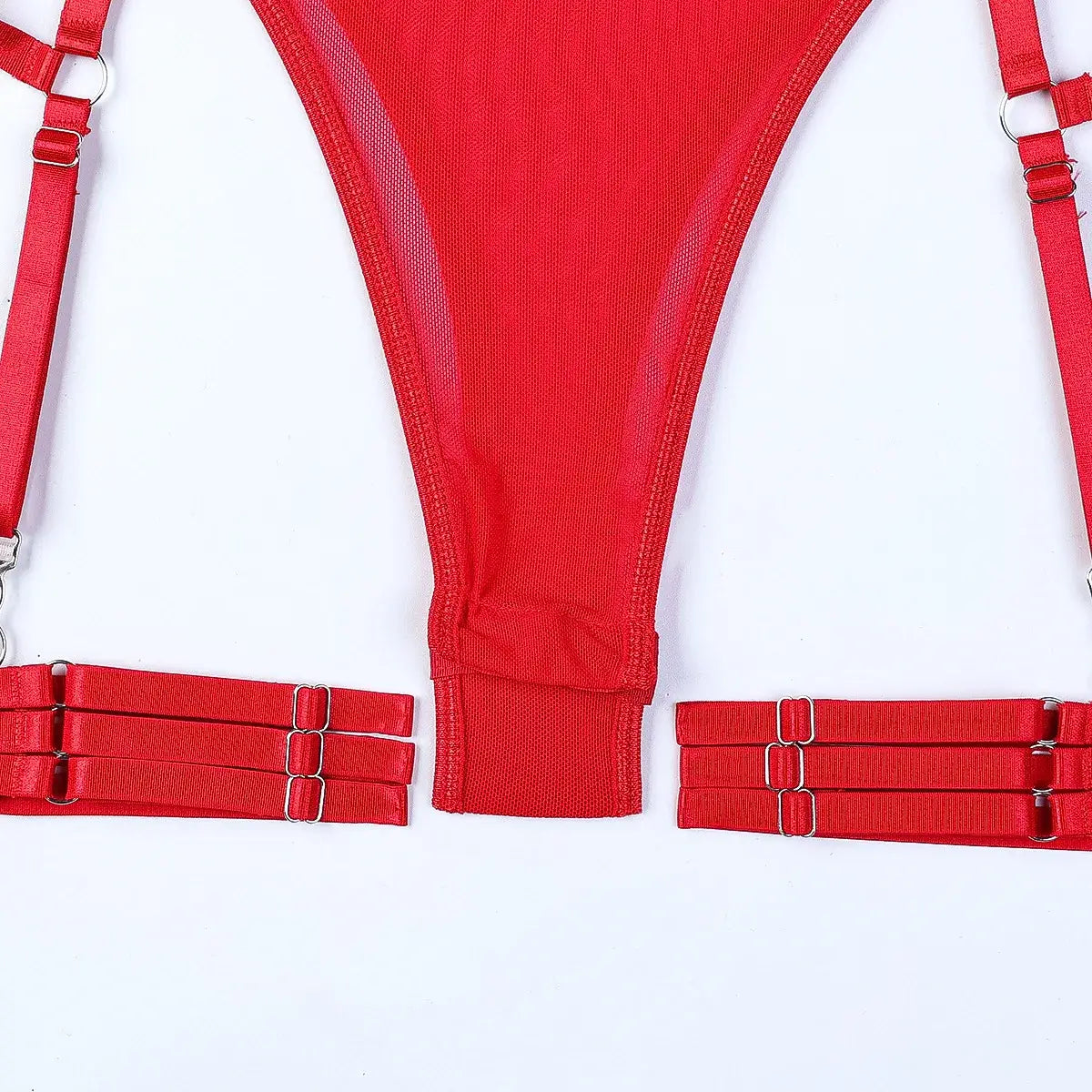 Women Mesh Splicing Suspender Jumpsuit