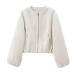 Women Cropped Bomber Jacket