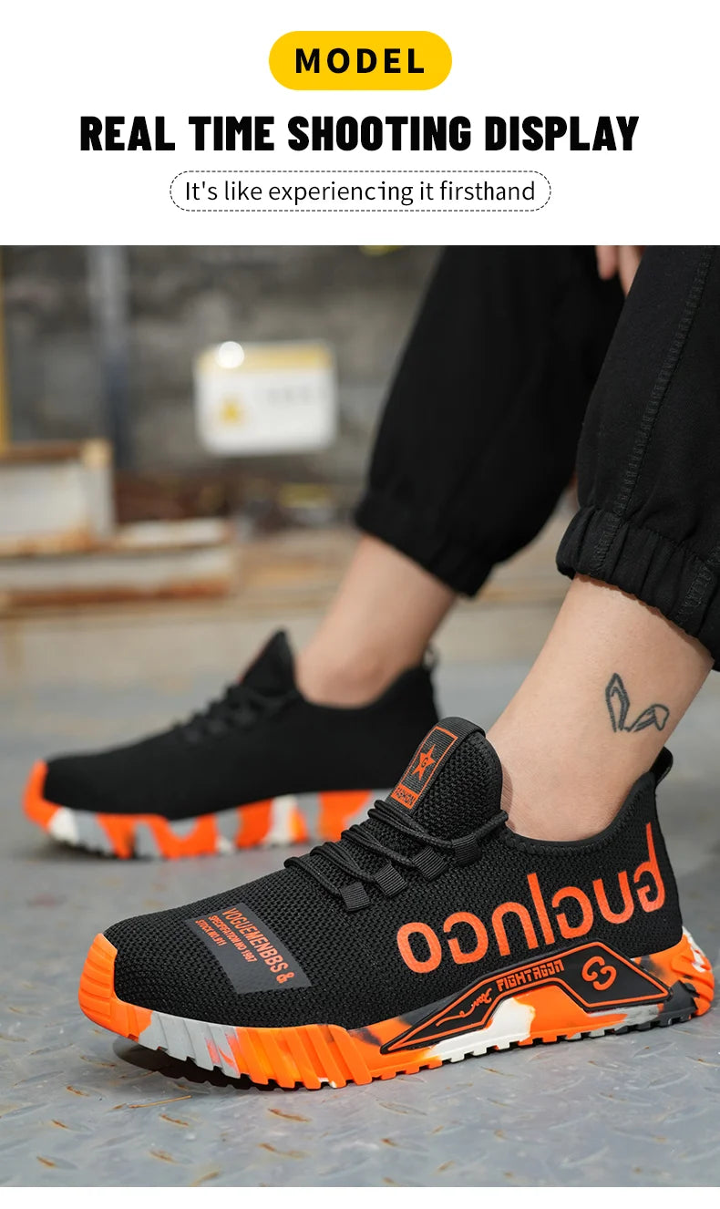 Women Safety Shoes Soft Sole Protective Sneakers