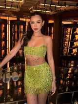 Women Sequin Tassel Party Skirt