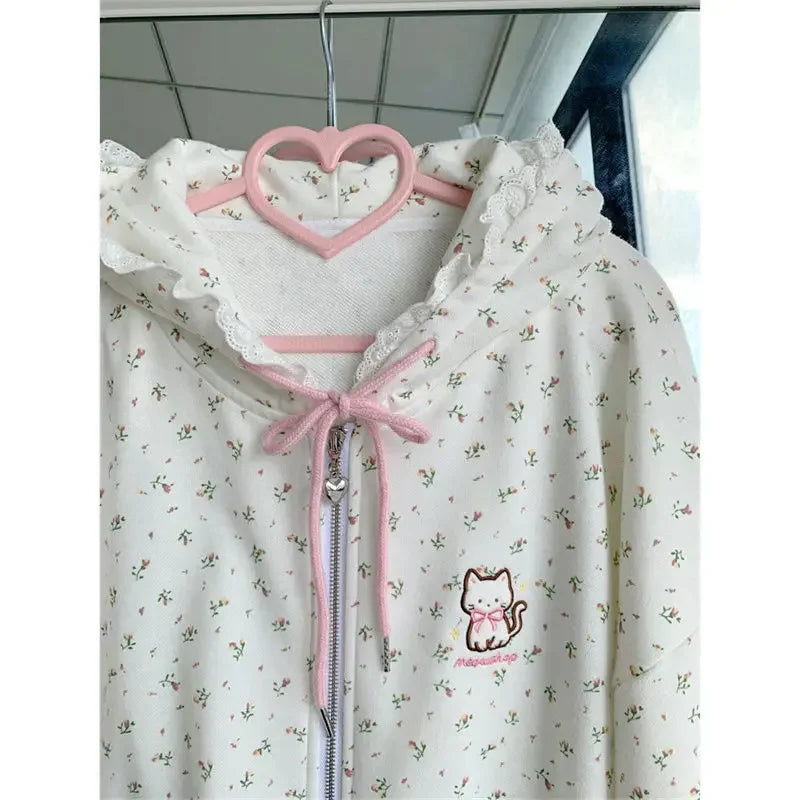 Harajuku Lace Cat Hoodie