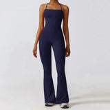 Women Backless Flared Yoga Jumpsuit