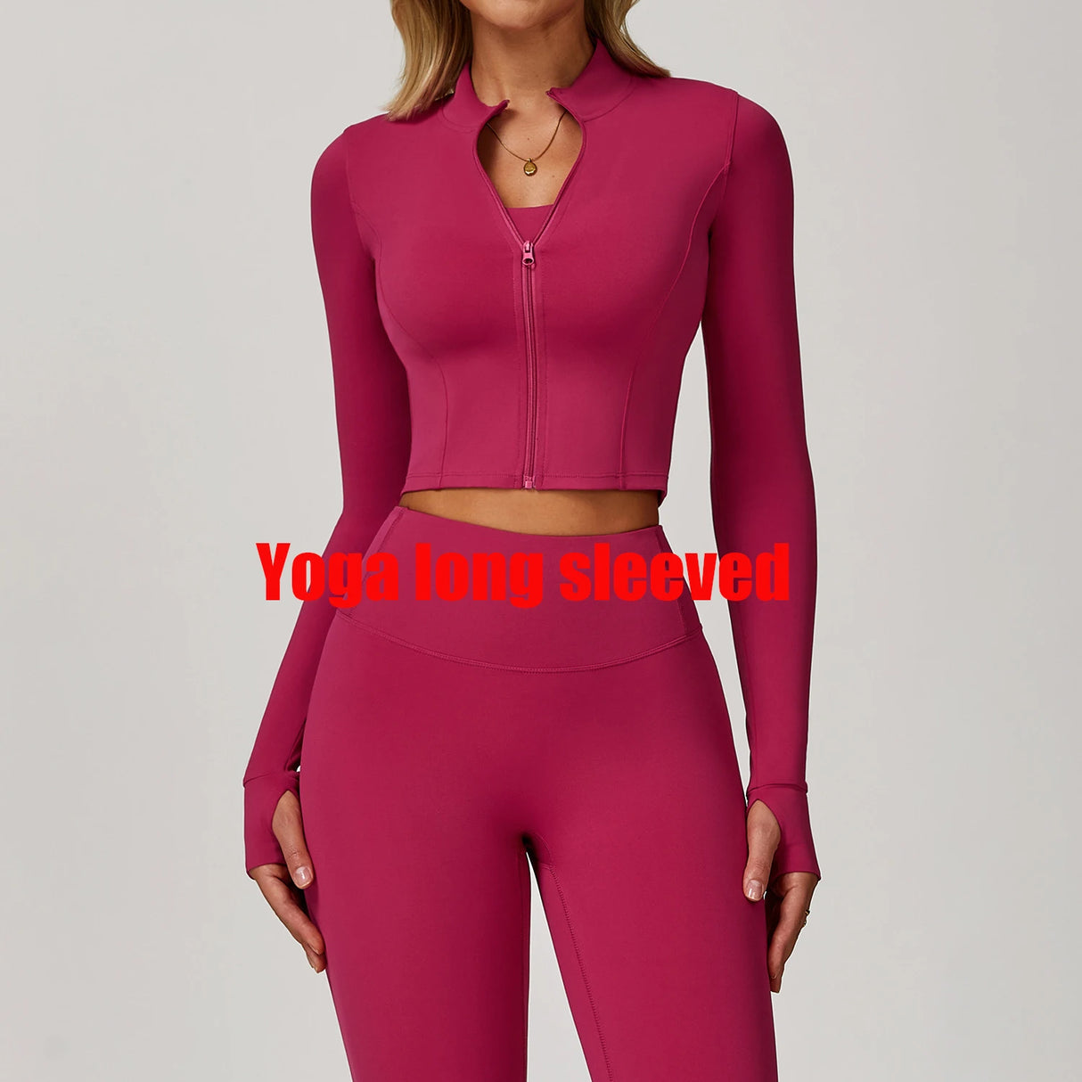 Women's Sexy Zip Long Sleeve Yoga Jacket – Workout Running Cycling Top