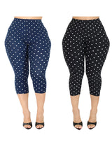 Women Floral Print High Waist Capri Leggings