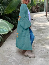 Women Plus Size Patchwork Knit Cardigan