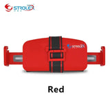 Ifold Portable Baby Car Seat in red color with safety buckle and adjustable straps for secure travel.