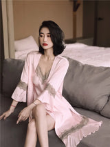 Women Ice Silk Nighty Pajamas