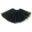 Black tulle tutu skirt for girls, perfect for dance, parties, and dress-up, featuring a layered design.