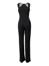 GlimmaStrap™ – Multi-Strap Rhinestone Jumpsuit (Black, Glamorous & Eye-Catching)