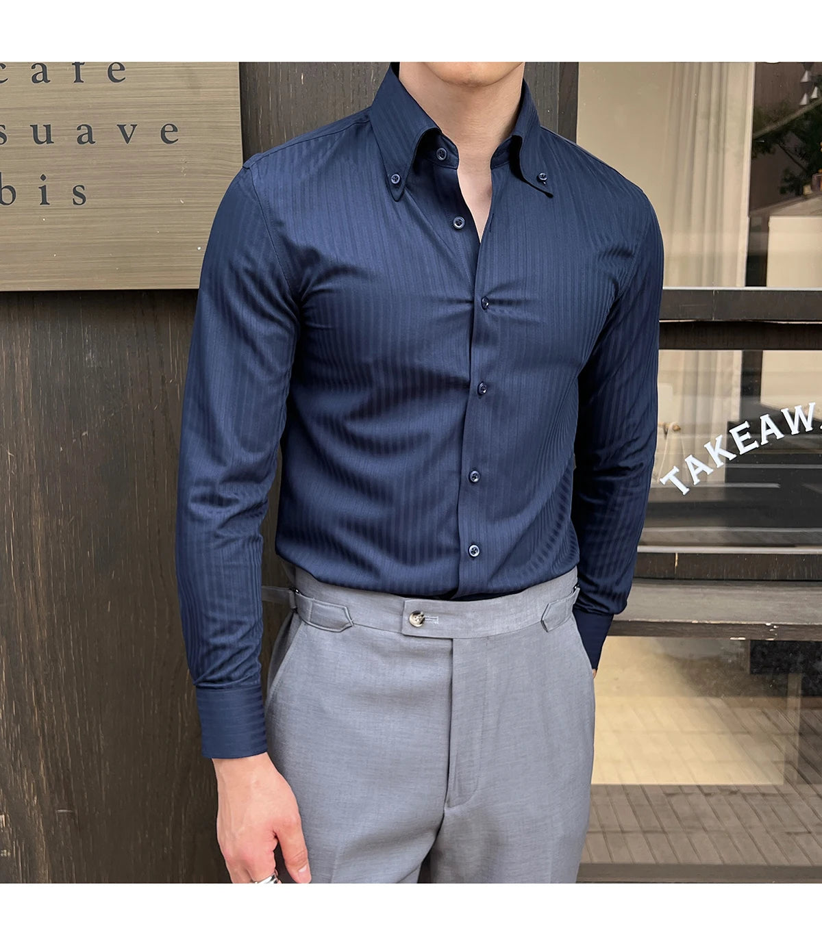 Men Slim Striped Shirt