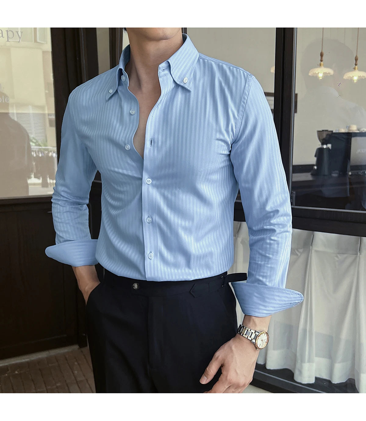 Men Slim Striped Shirt